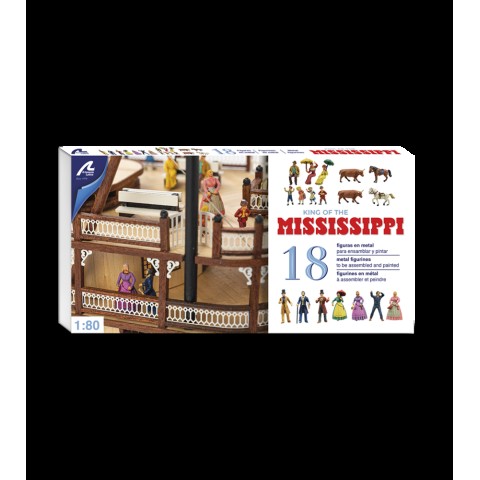 Set van 18 Metalen Figuren King of the Mississippi -20515F