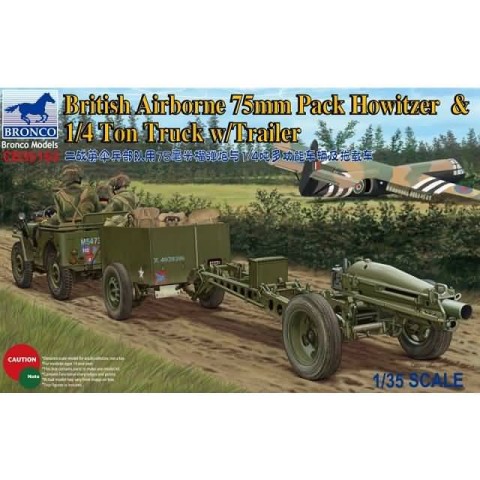 British Airborne 75mm Pack Howitzer&1/4 Ton Truck w/Trailer -CB35163