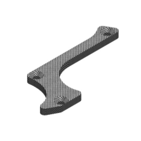 Suspension arm stiffener - A - Lower Front - Right - Graphite 3mm -C-00180-232