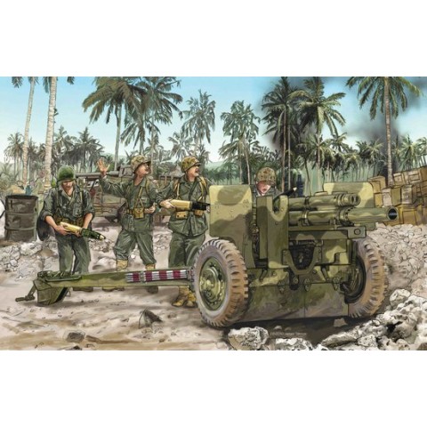 105mm Howitzer M2A1 & Carriage M2A2 w/USMC Gun Crew -6531