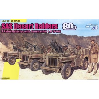 SAS Desert Raiders 3 Patrol Vehicles with Commander & 6 Crews -6931