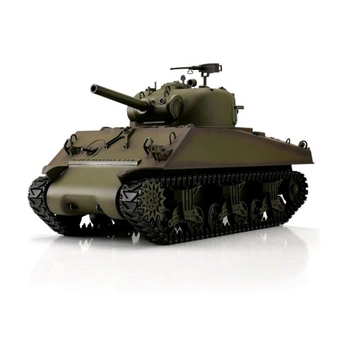 RC Tank Edition Heng Long Torro RC Tank 1/16 M4A3 Sherman green BB+IR Metal Gear Metalen rupsbanden -14307GN