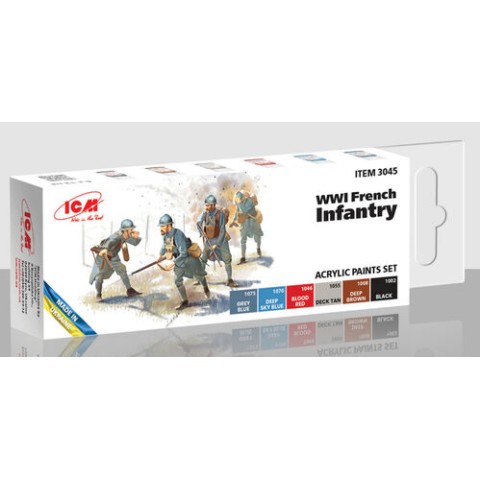 Acrylic paint set French WWI Infantry -ICM3045