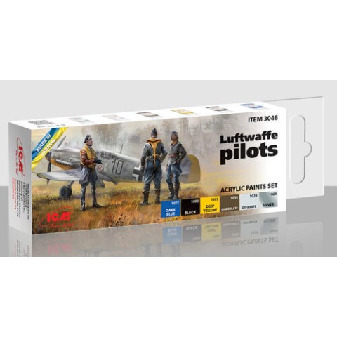 Acrylic paint set Luftwaffe WWII Pilots -ICM-3046