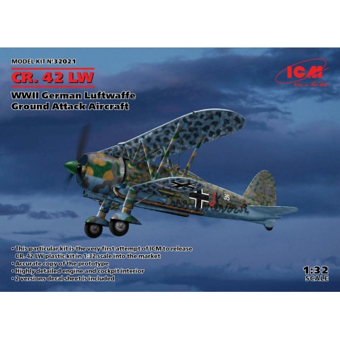 Fiat CR.42 LW WWII GERMAN Luftwaffe Ground Attack Aircraft & Duitse Decals -32021