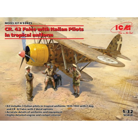 CR. 42 Falco with Italian Pilots in tropical uniform -32025