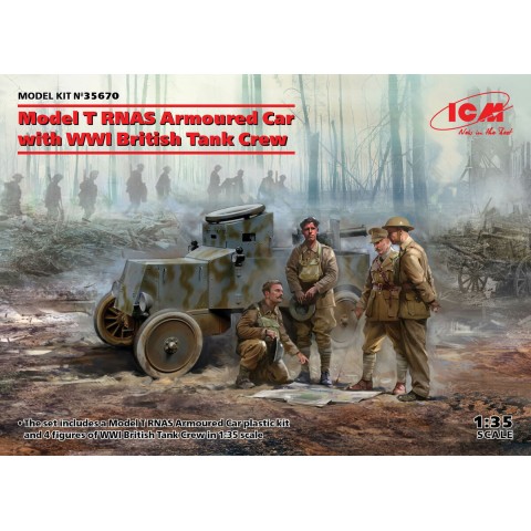 Model T RNAS Armoured Car with WWI British Tank Crew -35670