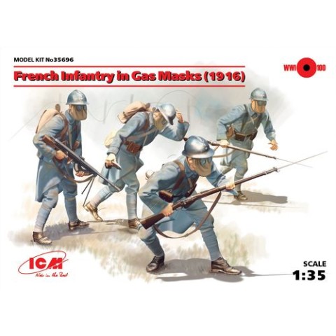 French Infantry in Gas Masks -35696