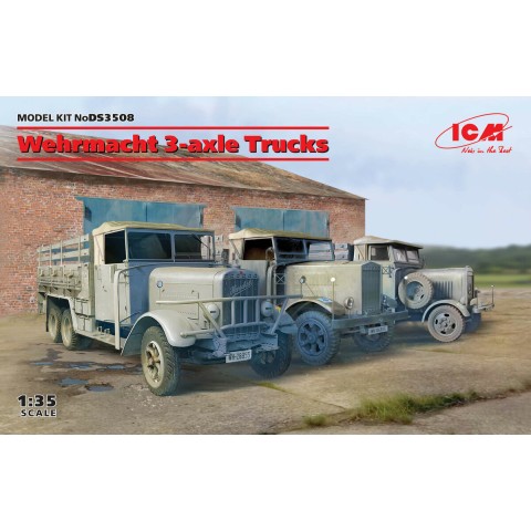 Wehrmacht 3-axle Trucks (Henschel 33D1, Krupp L3H163, LG3000) -DS3508
