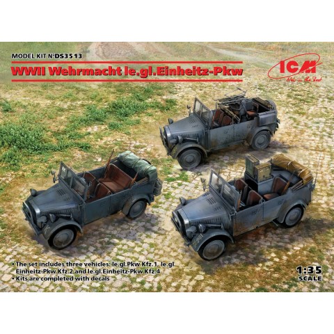WWII Wehrmacht le.gl.Einheitz-Pkw (le.gl.Pkw Kfz.1,le.gl.Einheitz-Pkw Kfz.2, le.gl.Einheitz-Pkw Kfz.4) -DS3513