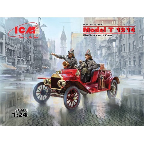 Ford Model T 1914 Fire Truck with Crew -24017