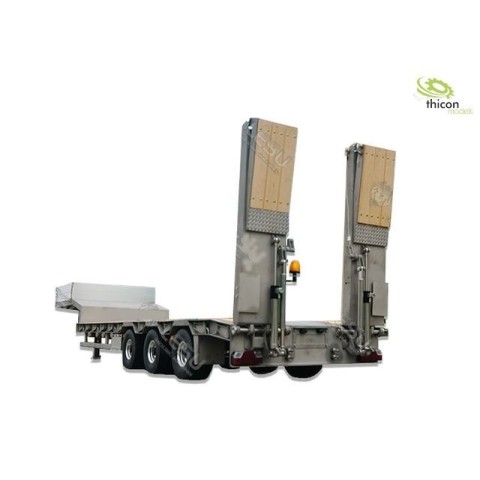 1:14 dieplader trailer met 3 assen en hydraulische oprijplaten
