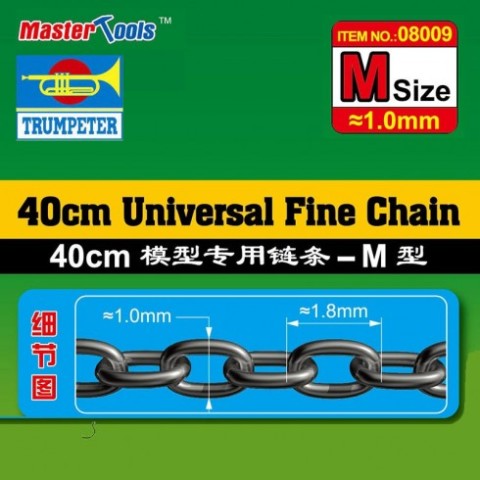 Ketting 40 cm 1 mm / 1,8mm  -08009
