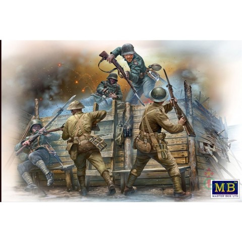 Hand To Hand Fifht German & Britisch Infantryman, WW1 -35116