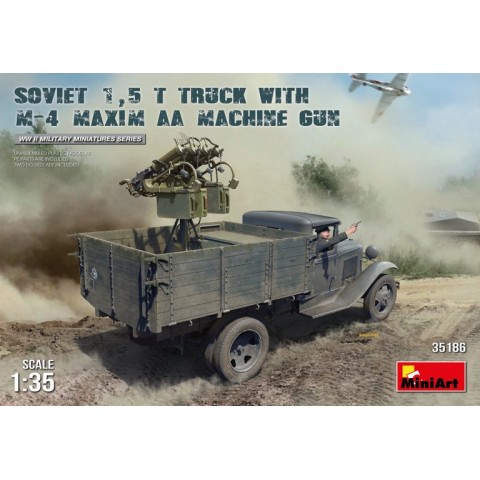 SOVIET 1,5 t. TRUCK w/ M-4 Maxim AA Machine Gun -35186