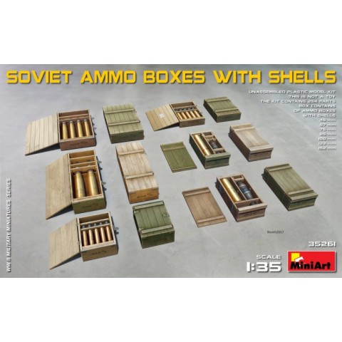 SOVIET AMMO BOXES w/SHELLS -35261