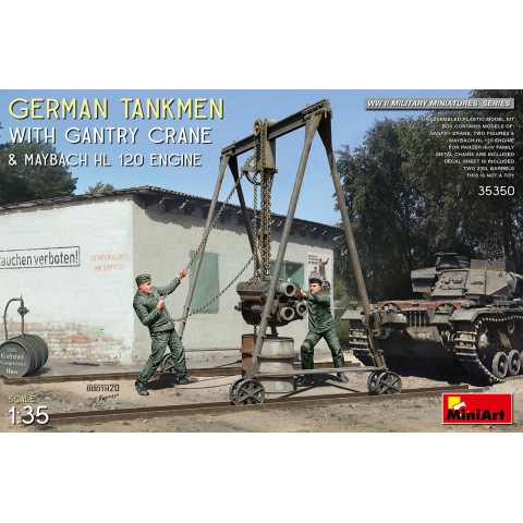German Tankmen With Gantry Crane & Maybach HL 120 Engine -35350