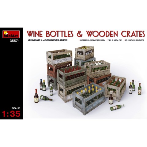 Wine, Beer, Milk Bottles & Wooden Boxes -35571