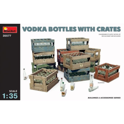 VODKA BOTTLES WITH CRATES -35577