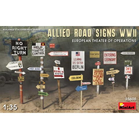 ALLIED ROAD SIGNS WWII. EUROPEAN THEATRE OF OPERATIONS -35608
