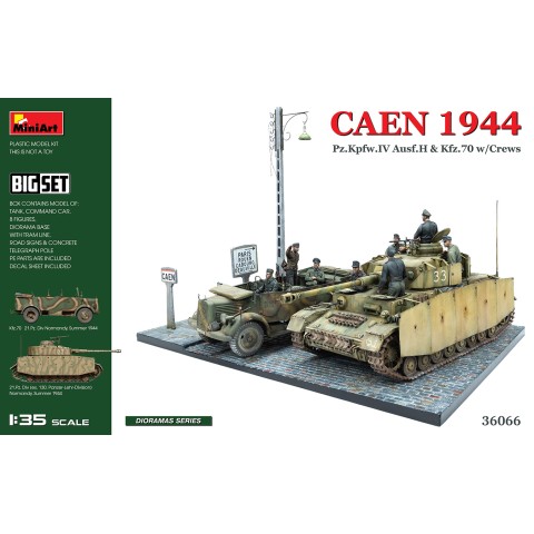 CAEN 1944 Pz.Kpfw.IV Ausf.H & Kfz.70 w/CREWS. BIG SET -36066