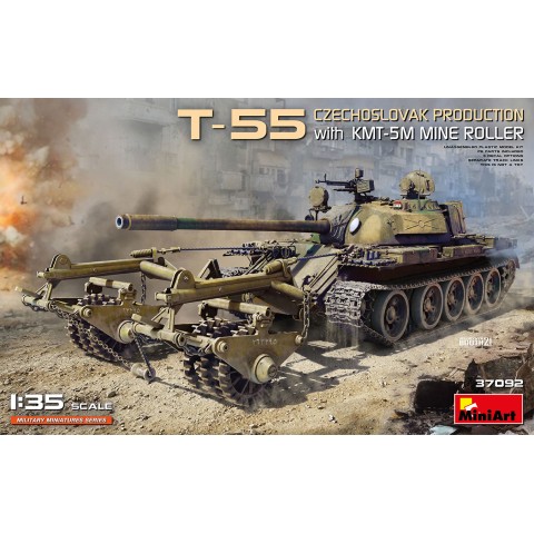 T-55 CZECHOSLOVAK PRODUCTION with KMT-5M MINE ROLLER -37092