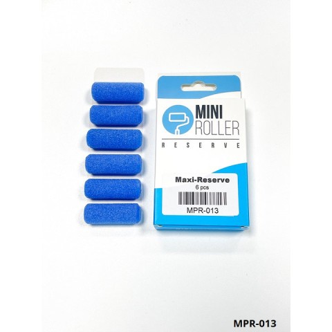 Mini Verfroller 6 stuks reserve rollertjes  afmetingen 45x15 mm -MPR013
