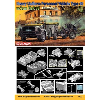 Heavy Uniform Personnel Vehicle Type 40 + 2cm FlaK 38-7422