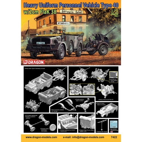 Heavy Uniform Personnel Vehicle Type 40 + 2cm FlaK 38-7422