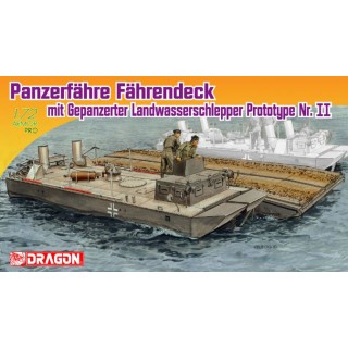 Panzerfähre Fährendeck mit Gepanzerter Landwasserschlepper Prototype Nr. II-7509