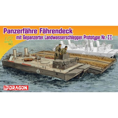 Panzerfähre Fährendeck mit Gepanzerter Landwasserschlepper Prototype Nr. II-7509