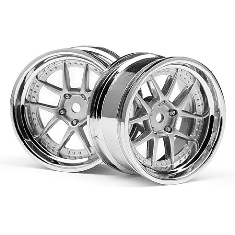 DY-CHAMPION 26MM WHEEL (CHROME/SILVER/6MM OS/2PCS) (HPI111276)    