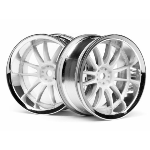 WORK XSA 02C WHEEL 26mm CHROME/WHITE (6mm OFFSET) (HPI3284)      