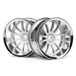 WORK XSA 02C WHEEL 26mm CHROME/WHITE (9mm OFFSET) (HPI3285)    