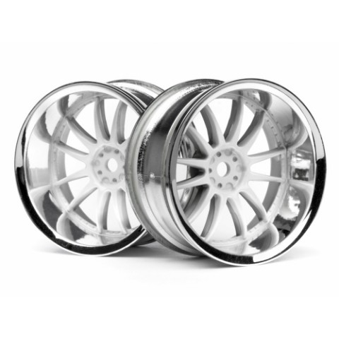 WORK XSA 02C WHEEL 26mm CHROME/WHITE (9mm OFFSET) (HPI3285)    