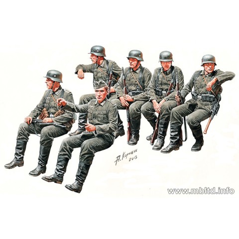 German Infantry "Off To The Front" Vehicle Riders, WW 2 Era