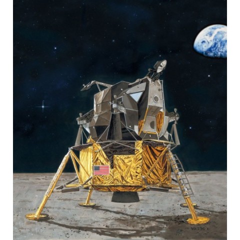 Apollo 11 Lunar Module Eagle & Lijm & Verf & Penseeltje -03701