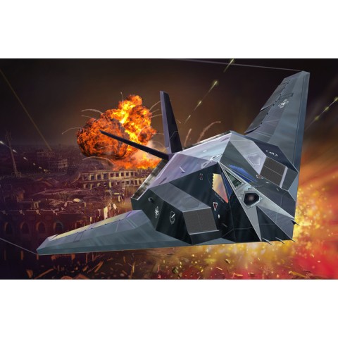 Lockheed Martin F-117A Nighthawk Stealth Fighter & Lijm & Verf & Penseeltje -63899