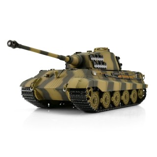 RC Pro-Edition 1/16 RC Kingtiger Camo IR Tank metal edition geleverd in luxe houten krat & Rook uit de loop Versie -11510-CA