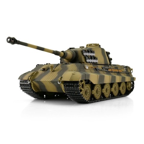 RC Pro-Edition 1/16 RC Kingtiger Camo IR Tank metal edition geleverd in luxe houten krat & Rook uit de loop Versie -11510-CA