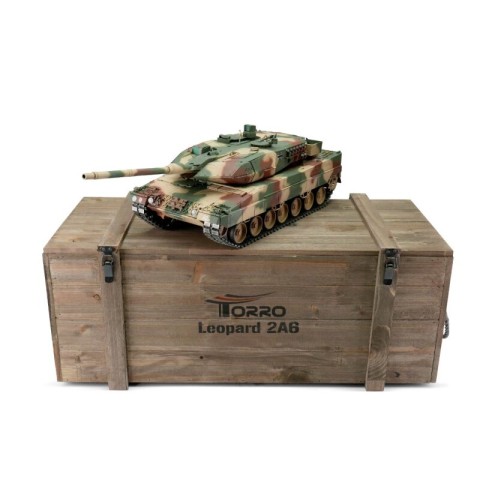 RC Pro-Edition Leopard 2A6 Camo IR metal edition geleverd in luxe houten krat -1113889001