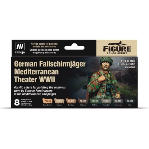 Model Paint Set - GERMAN FALLSCHIRMJAEGER MEDITERRANEAN THEATER WWII - ACRYL SET -70.188