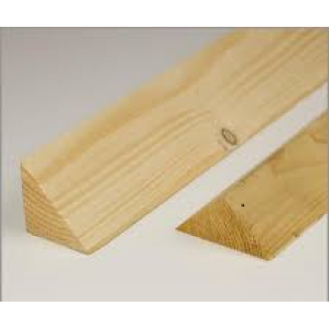 Vuren Houten Driehoeks Latje 15 mm x 15 mm x 100 cm