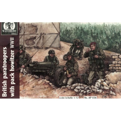BRITISH PARATROOPERS WITH PACK HOWITZER WWII -AP036