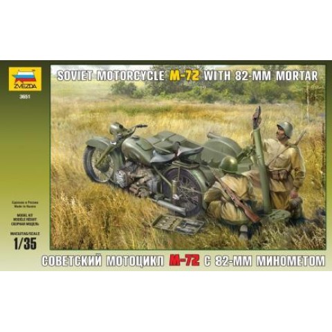 Soviet Motorcycle M-72 with Mortar -3651
